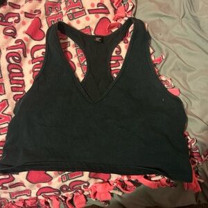 SHEIN Dark Green Sleeveless Crop Top